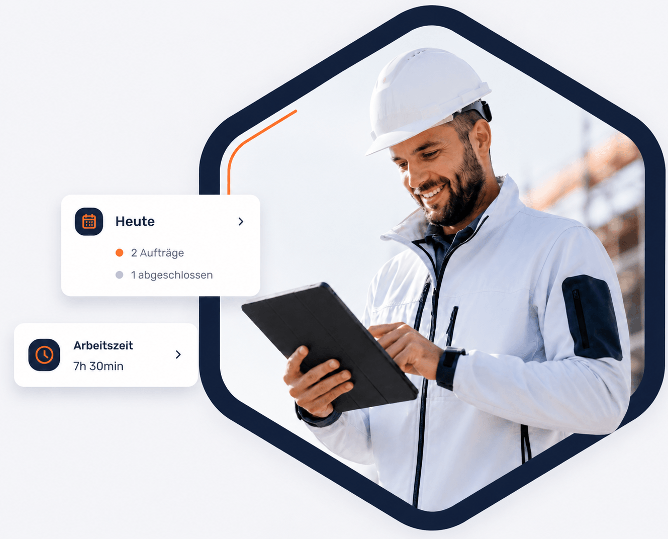 Handwerker mit Tablet — Meistron in der Praxis